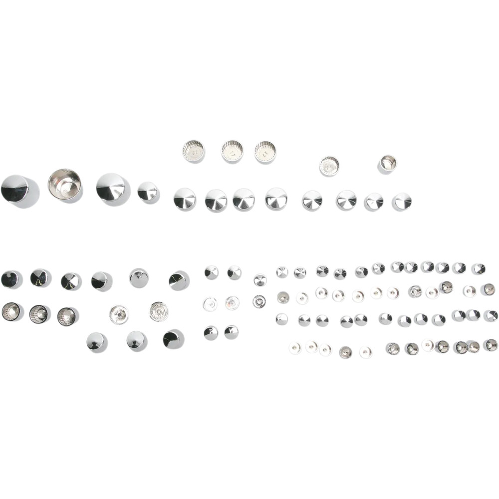 Kit estándar de cubiertas de pernos del motor — Cromo, Plata