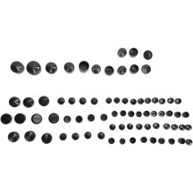Juego estándar de cubiertas para pernos de motor — Negro, acabado natural, kit