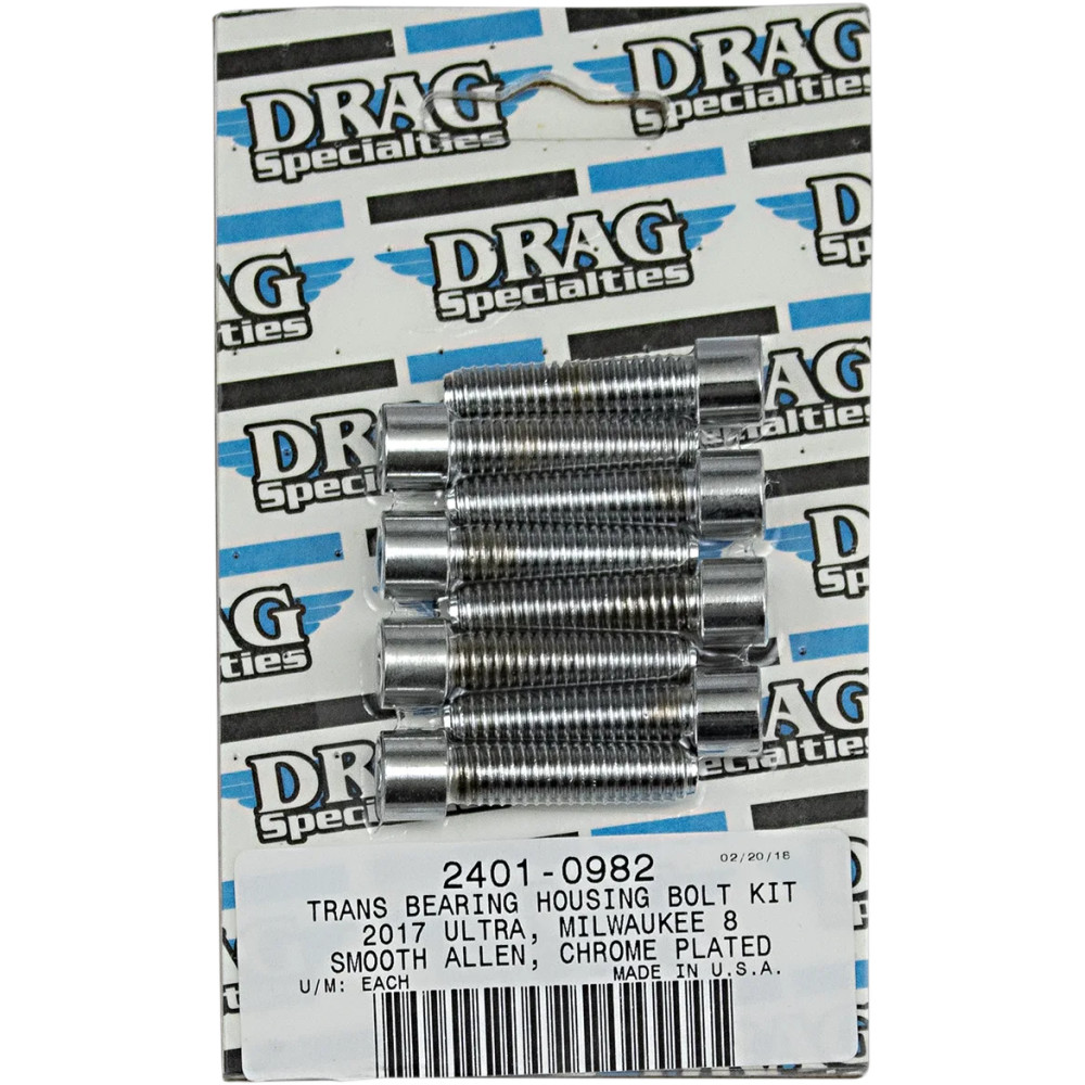 M-Eight Bolt Kit — Chrome, transmission bearing housing