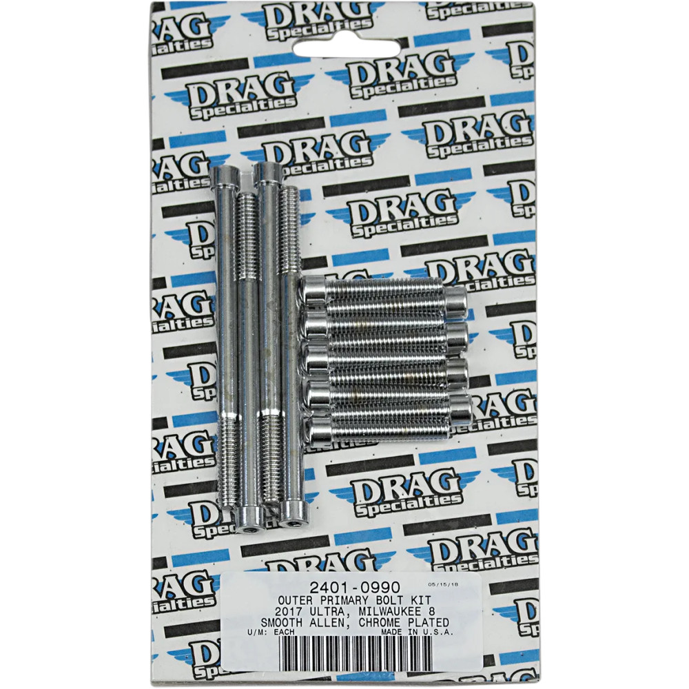 M-Eight Bolt Kit — Outer primary, Chrome