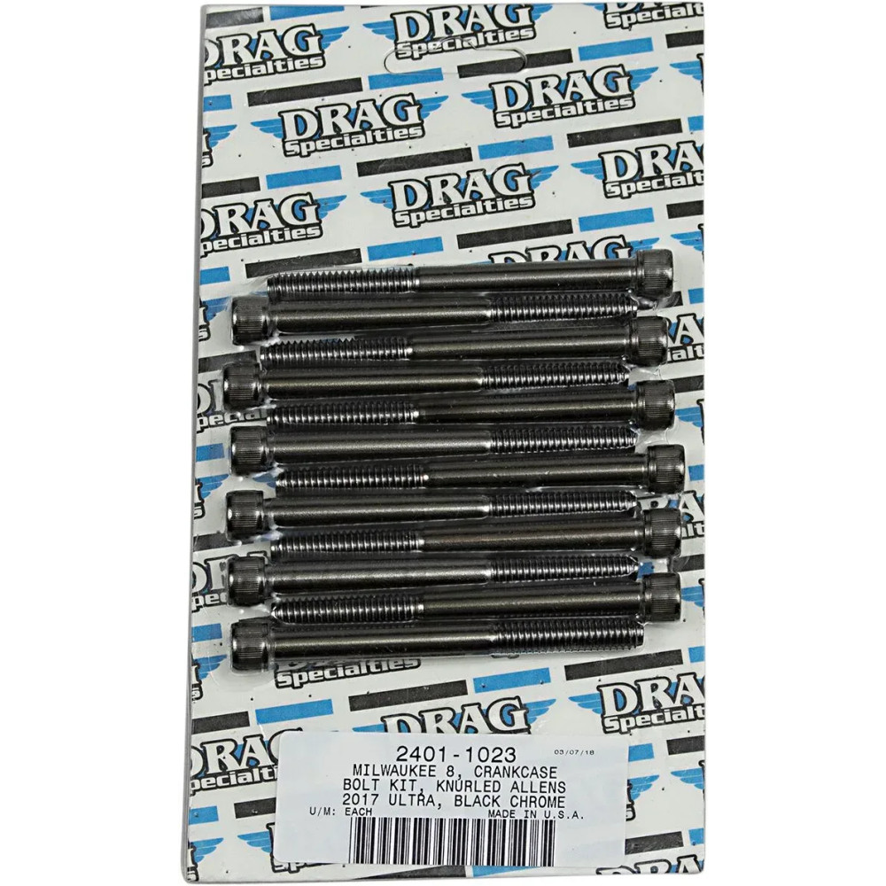 M-Eight Bolt Kit — Crankcase, Black/Chrome