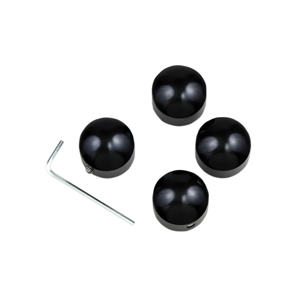 Cubiertas de pernos de culata fundidas — juego de 4, negro brillante