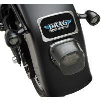 Small Radius Three-Bolt Style License Plate Mount Assembly — 4" H, 7" L, Chrome, Rear