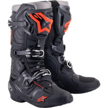 Botas Tech 10 — EU 43, caña alta, Negro, Rojo fluorescente