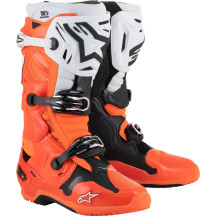 Botas Tech 10 Enduro — EU 45.5, Negro, Naranja fluorescente
