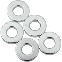Replacement Spacers — 1/4" bolt, 1/8" length, 0.65" OD, 5 pack, chrome