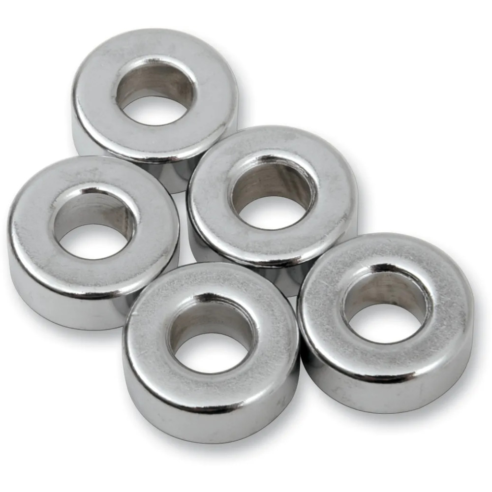 Espaciadores de repuesto — perno 1/4", longitud 6.4 mm (1/4"), diámetro exterior 16.5 mm (0.65"), paquete de 5