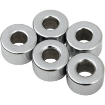 Espaciadores de repuesto — tornillo 1/4", longitud 9.5 mm (3/8"), diámetro exterior 16.5 mm (0.65"), paquete de 5, cromado