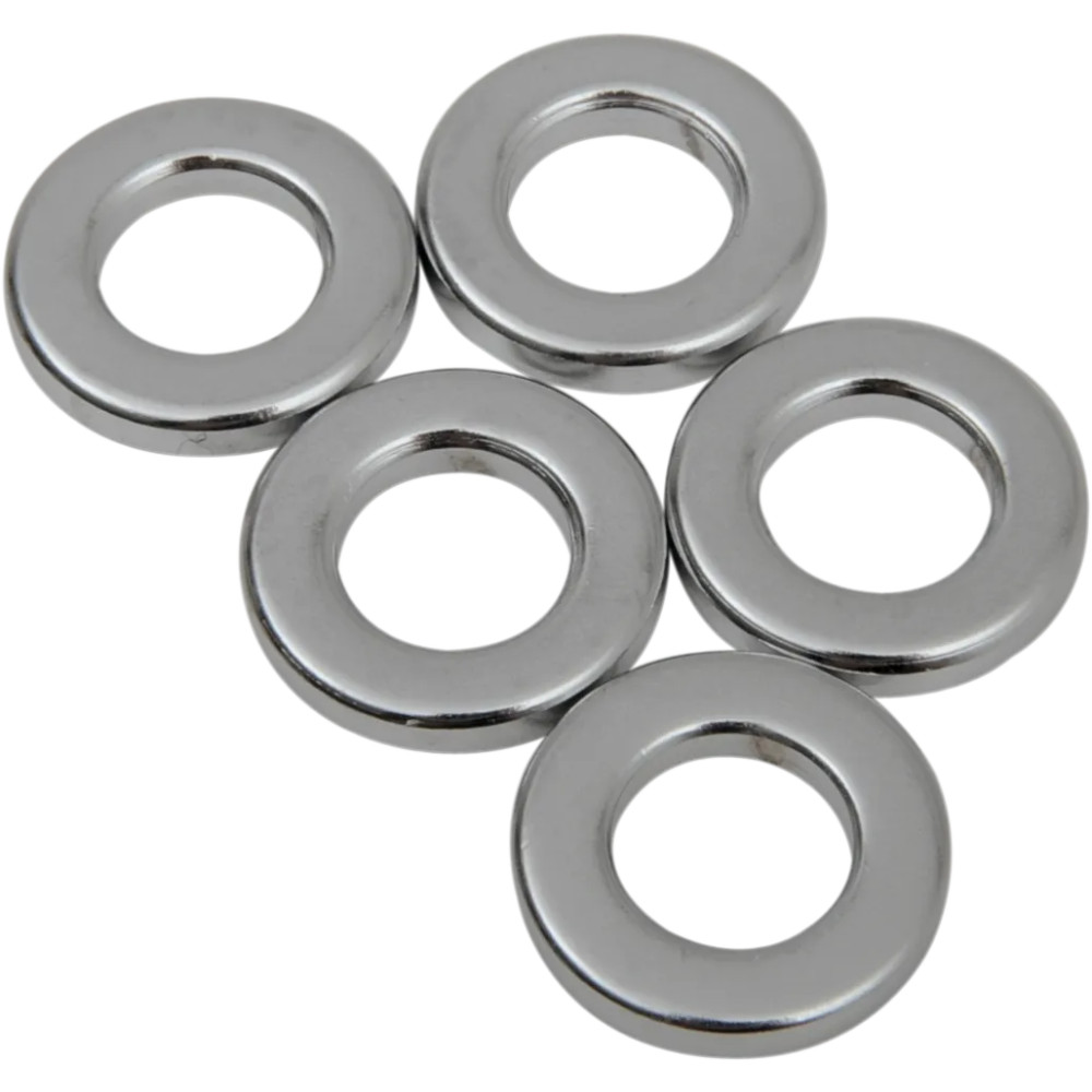 Espaciadores de repuesto — perno 3/8", 3.2 mm (1/8") de longitud, diámetro exterior 19 mm, paquete de 5, acabado cromado