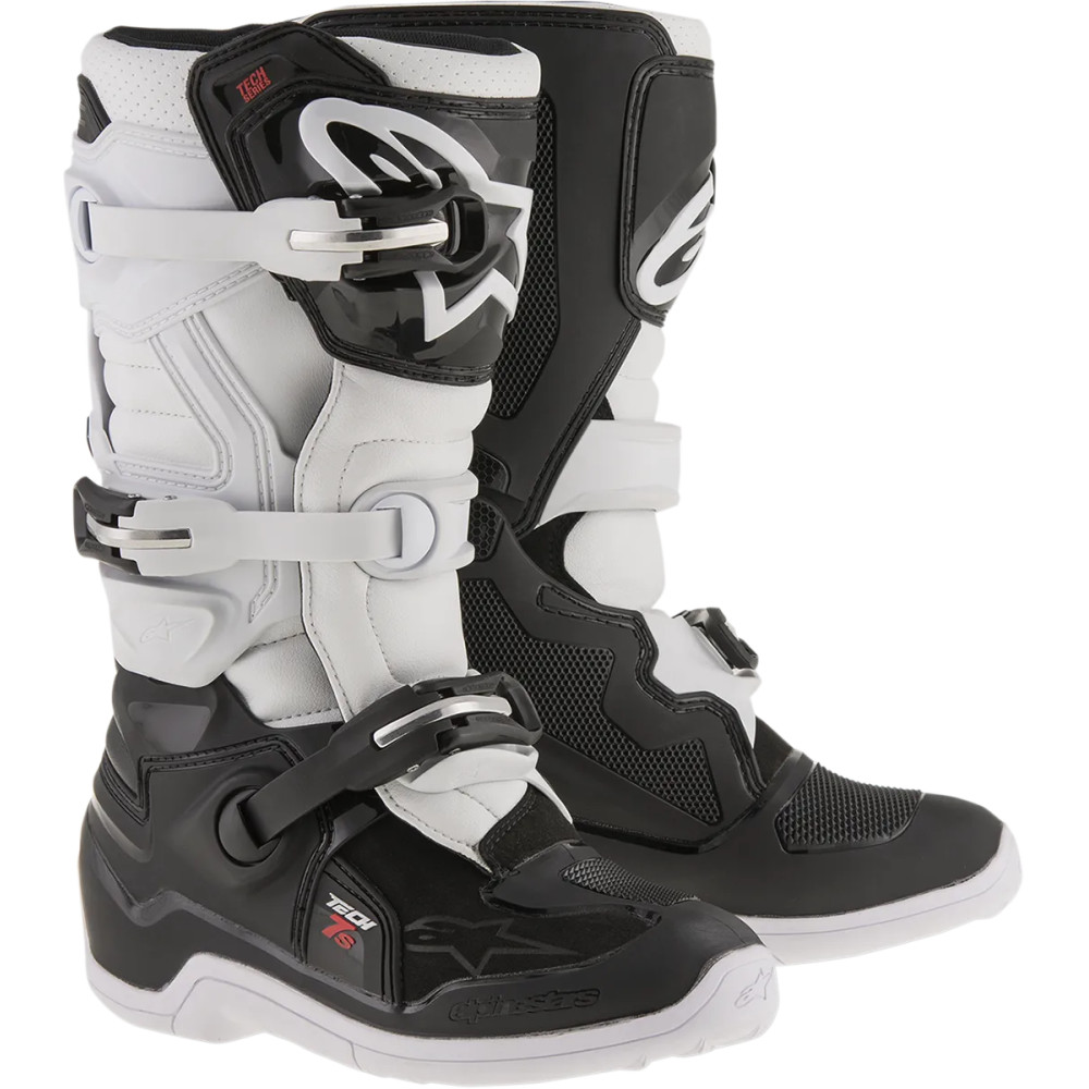 Botas Tech 7S Juveniles — EU 39, sobre la pantorrilla, Negro/Blanco
