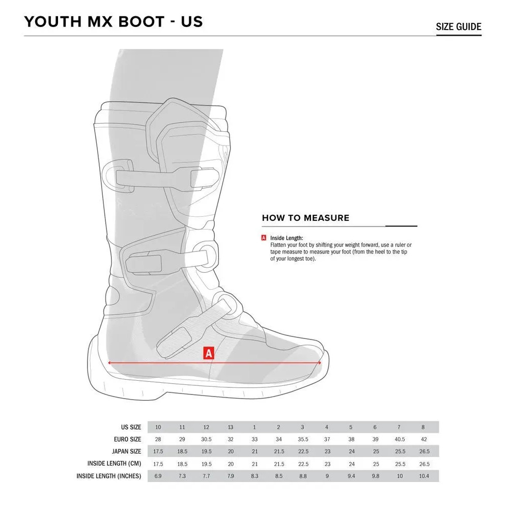 Youth Tech 7S Boots — EU 42 / US 8, Over-Calf, Red