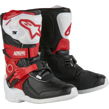 Botas Tech 3S para niños — EU 28, US 10, Sobre la caña, Rojo/Negro/Blanco