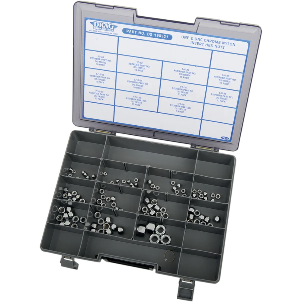 Insert Nut Assortment — Silver, Chrome, SAE, Kit Insert Nut Assortment — Silver, Chrome, SAE, Kit