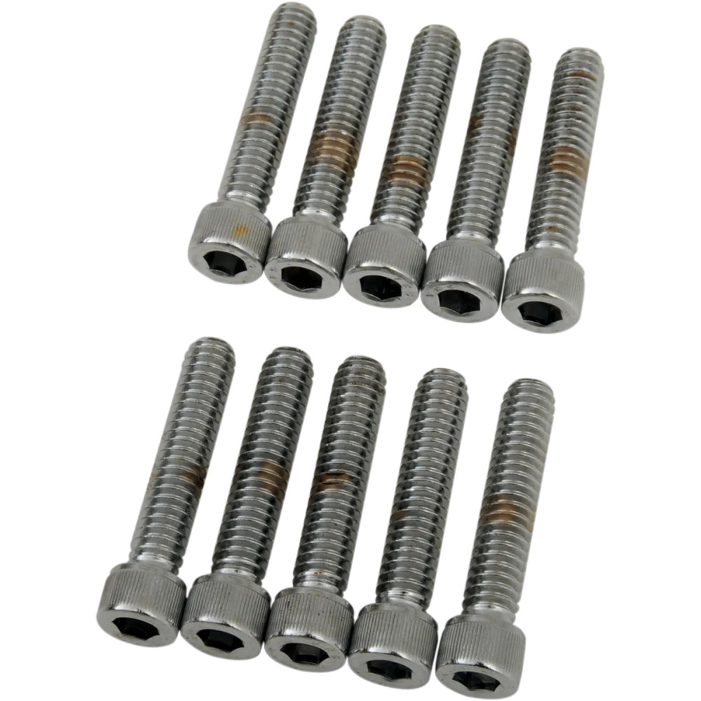 Socket-Head Bolts — 31.8 mm (1-1/4"), socket head, 10-pack, silver, chrome polished