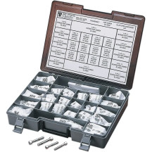 Kit surtido de pernos de rosca fina con cabeza de vaso — 24 tamaños, 3/8"-24, 5/16"-24, 1/4"-28, cromado pulido