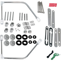 S4 Kit de montaje de desconexión rápida para alforjas Harley — Cromado, compatible con la mayoría de modelos H-D (excl. 1200S)