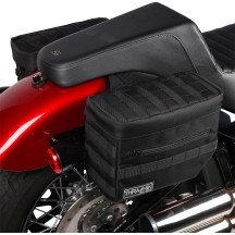Alforjas Esenciales — 10 L, ancho máximo de strut 12 in, negro
