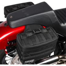 Alforjas Esenciales — 10 L, ancho máximo de strut 12 in, negro