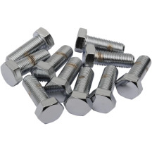 Replacement Fine Thread Hex Head Bolts — 3/8"-24, 20 mm (3/4"), Chrome, 10 pack