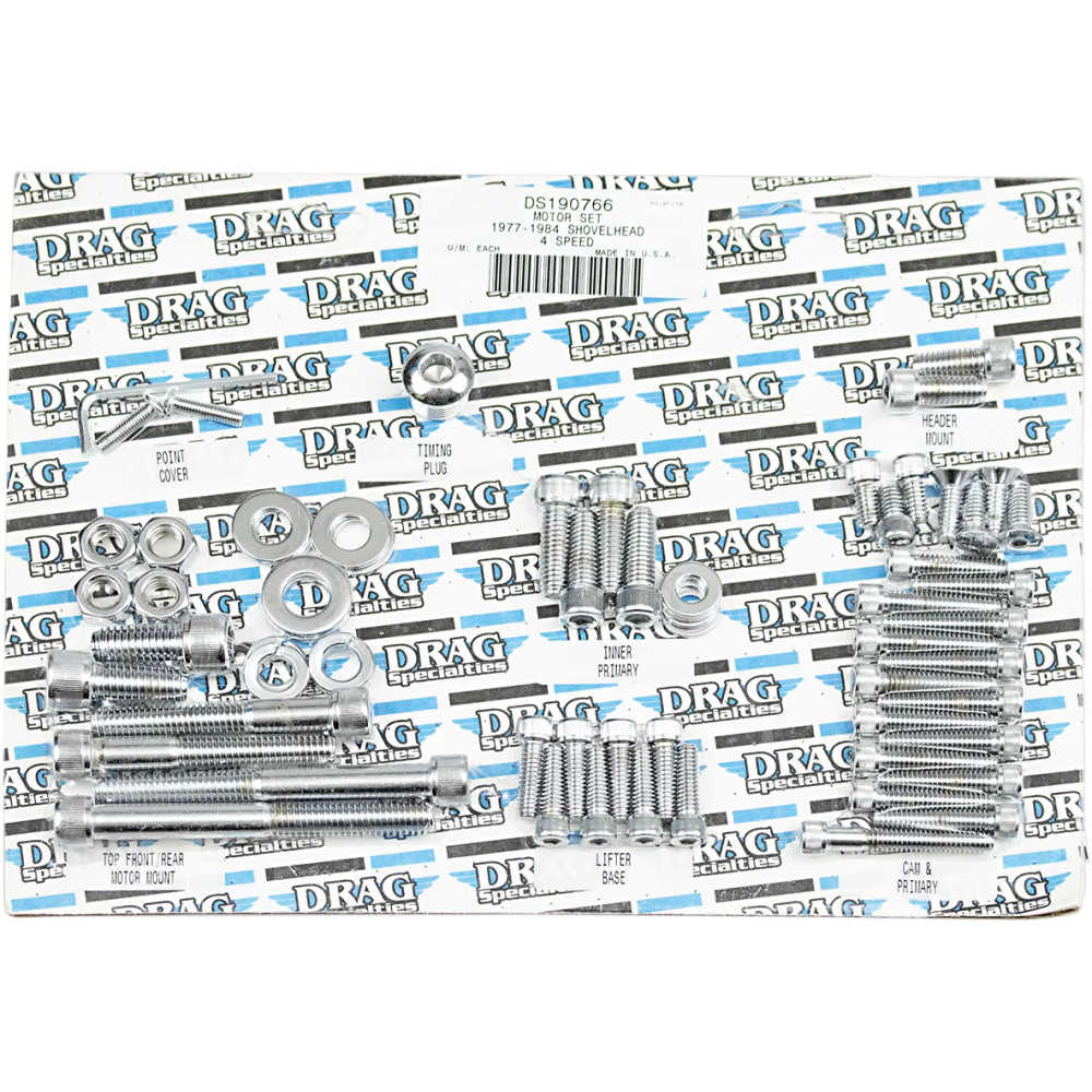 Motor Bolt Set — Chrome, Silver