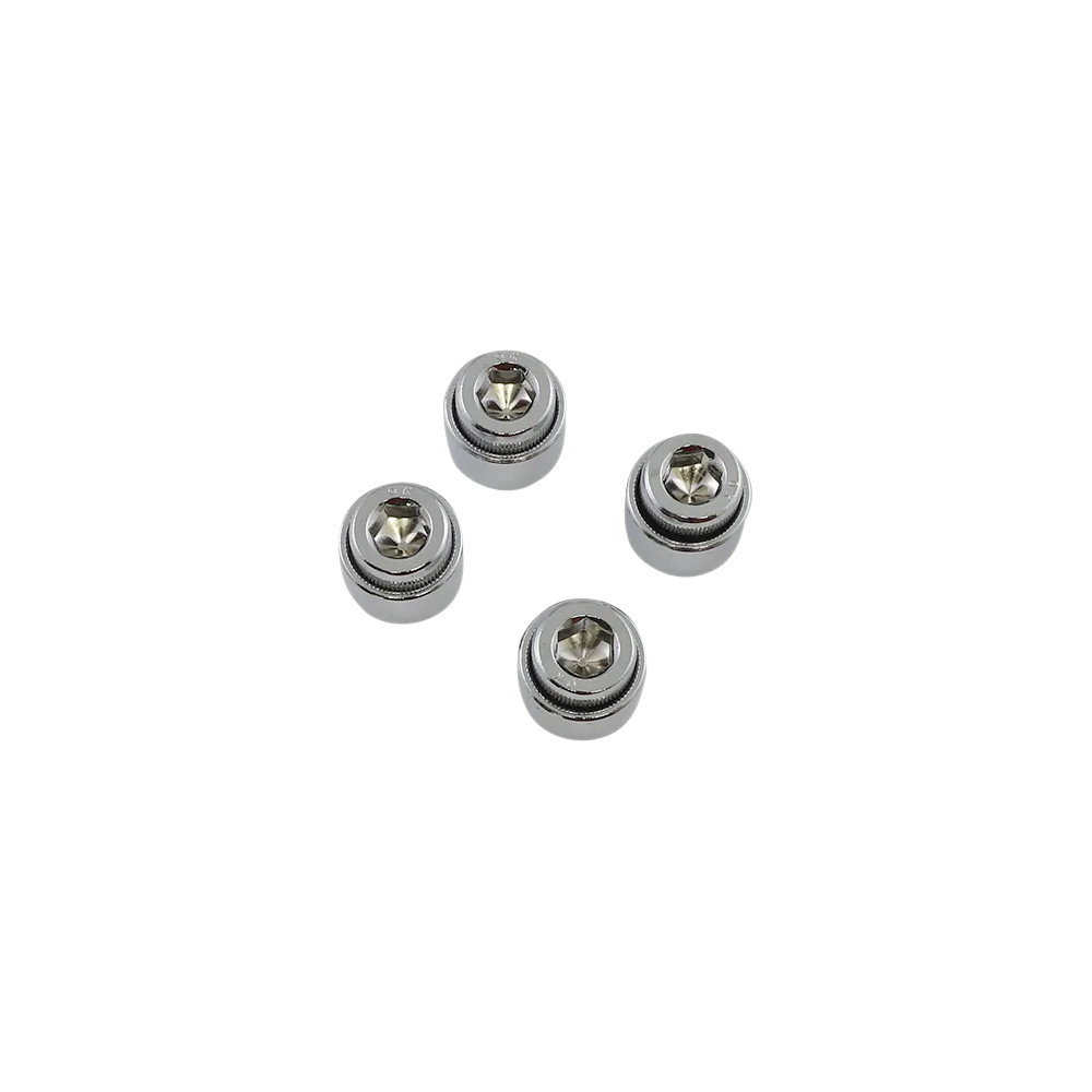 Socket-Head Rocker Arm Shaft End Plug — 4 Pack, Chrome, Silver