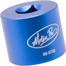 Vaso para tapa de horquilla 41 mm — accionamiento cuadrado de 1/2", Azul anodizado, para modelos '48 y posteriores Wide Glide