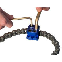 Prensa para eslabón maestro de cadena — cadenas serie 50, ancho máx. de eslabón maestro 24.8 mm, pasador rodillo hasta 5.25 mm, 