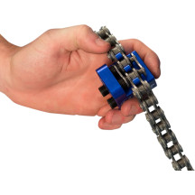 Prensa para eslabón maestro de cadena — cadenas serie 50, ancho máx. de eslabón maestro 24.8 mm, pasador rodillo hasta 5.25 mm, 