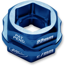 Adaptador T6 Combo Lever — Para tuercas de eje 32 a 27/22 mm, Azul anodizado
