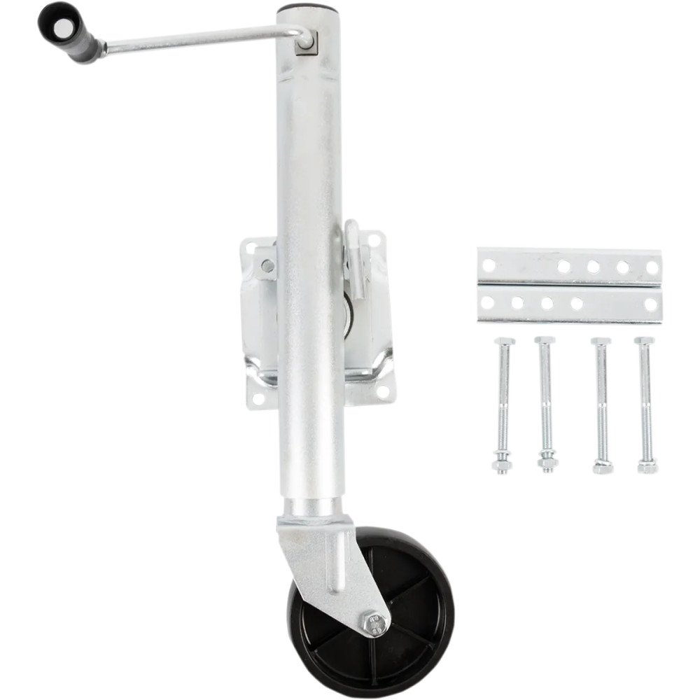 Swivel Jack — 1500 lb capacity, lifts 14"–24", fits 3" x 5" trailer tongue