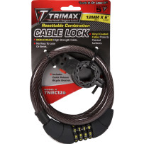 Trimaflex™ Cable Lock — 183 cm (72\"), combination, black