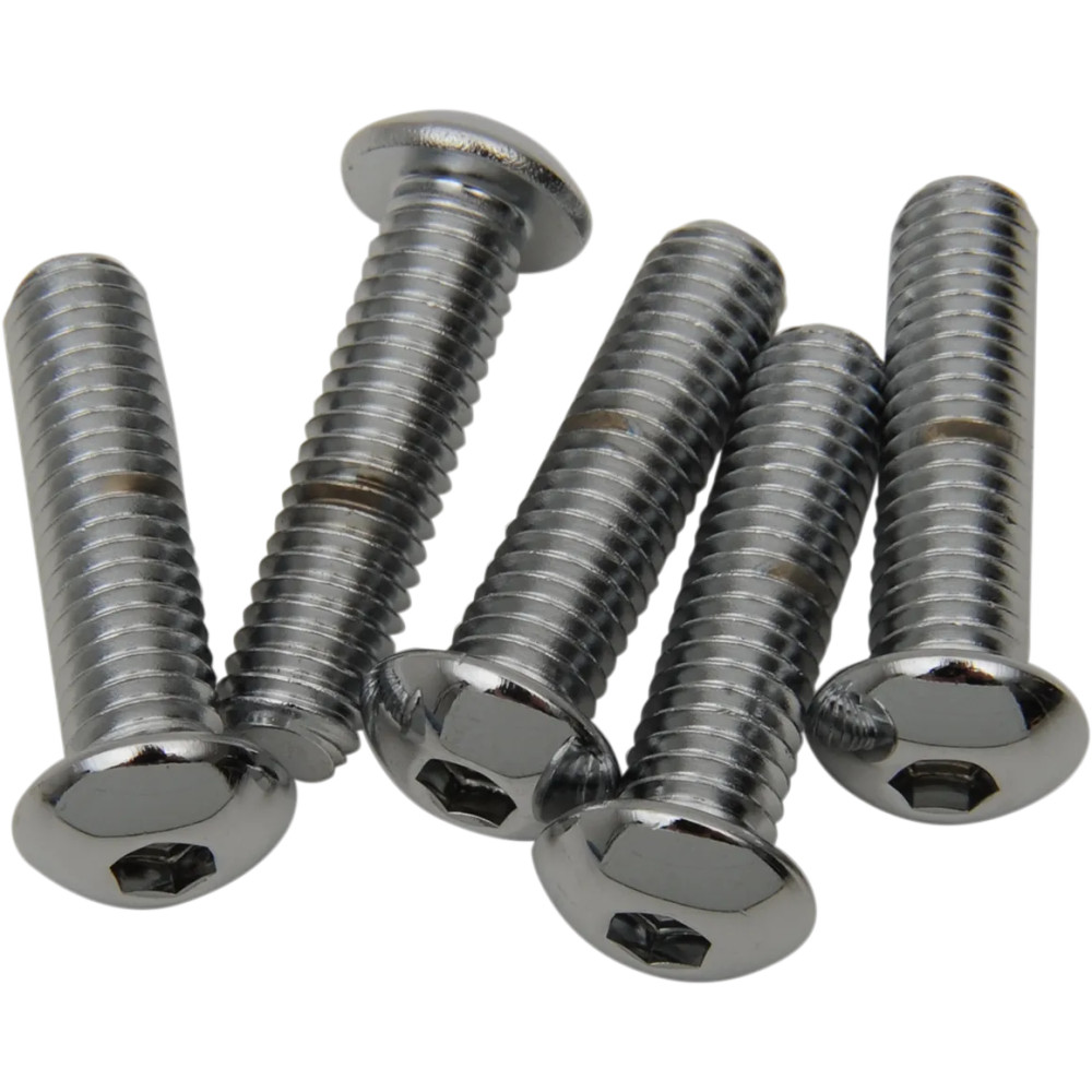 Pernos de cabeza tipo botón de repuesto — 3/8"-16 x 45 mm (1-3/4"), Pack de 5, Cromo
