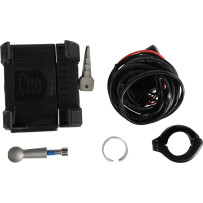 Soporte para Smartphone/GPS con cargador — abrazadera 22 mm–26 mm, montaje en manillar, negro