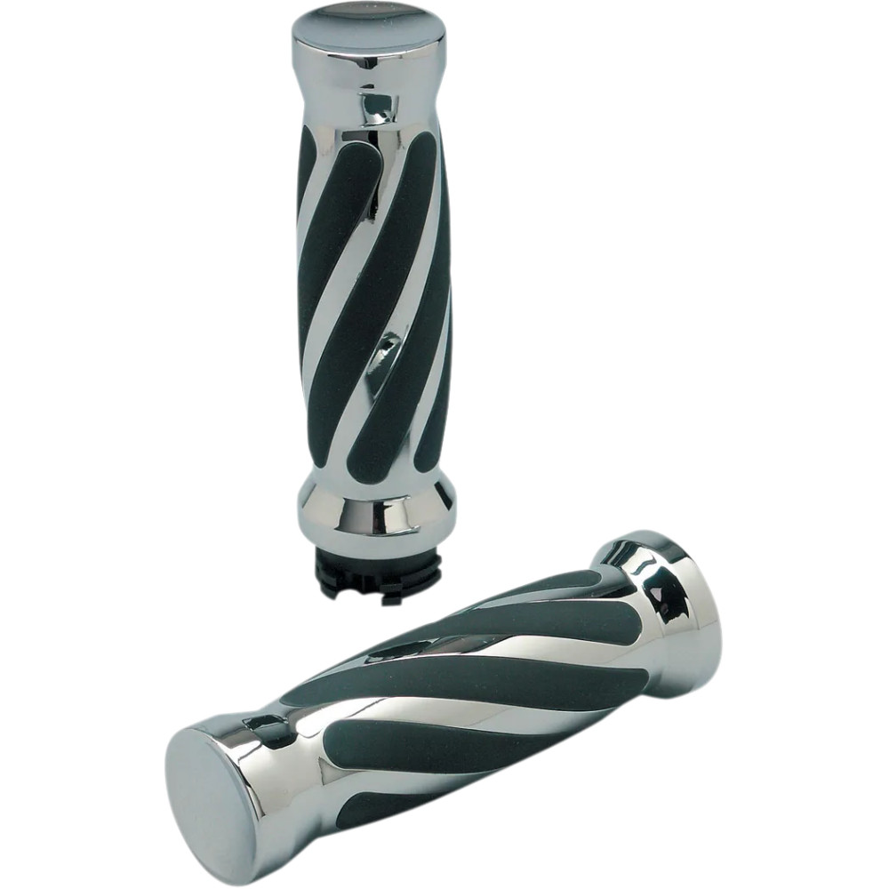 Custom Twisted Rubber Grips — 25.4 mm (1"), 12.7 cm (5"), Black