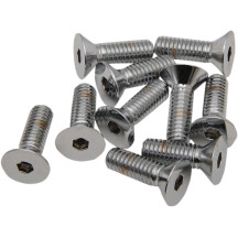Tornillos avellanados con cabeza de vaso — 31.8 mm (1-1/4\"), paquete de 10, cromado