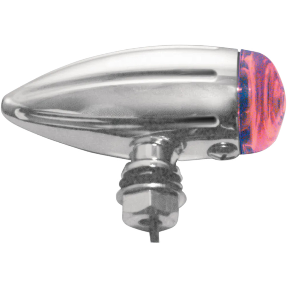 Luces marcadoras Bullet — 75 mm x 30 mm, 12V, lentes ámbar y rojo, carcasa cromada