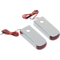 Fender Strut LED Marker Lights — 12V, rear, red, chrome