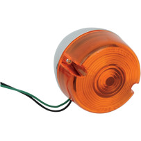 Rear Turn Signal — 12V, amber lens, chrome housing