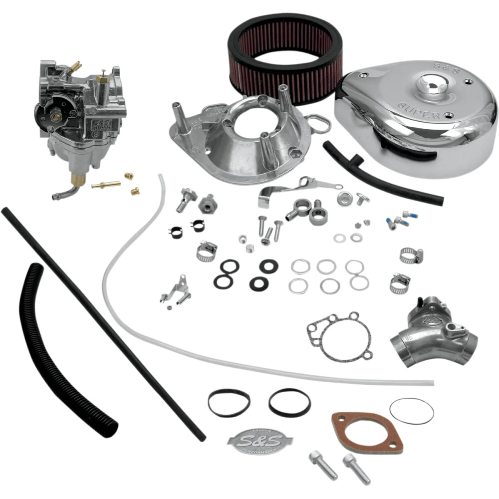 Kit de carburador Super E con colector — 1-7/8" garganta, 1-9/16" venturi, hasta 100 pulgadas cúbicas