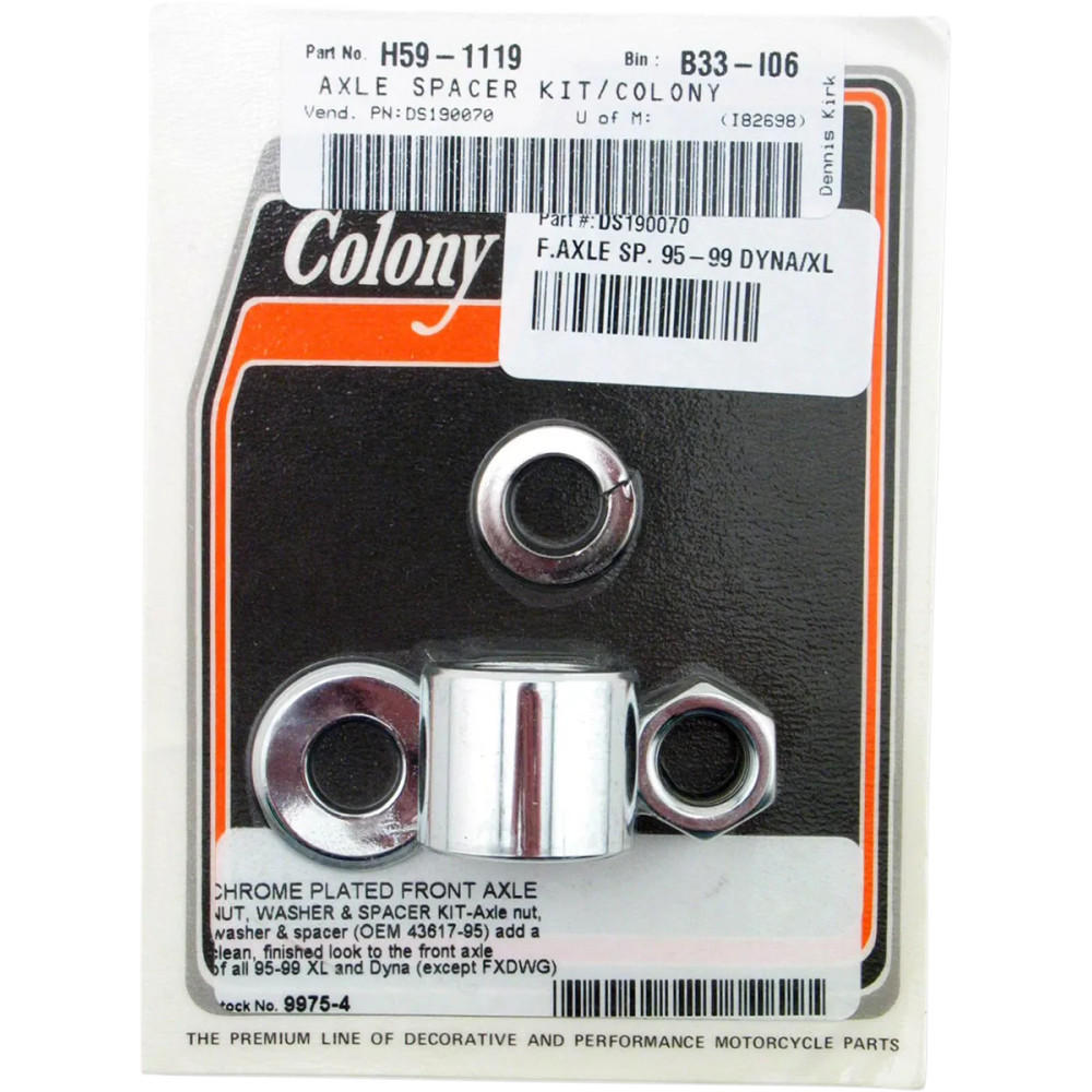 Axle Spacer/Nut Kit Axle Spacer/Nut Kit