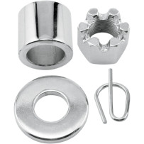 Axle Spacer/Nut Kit — Chrome, Silver, Front