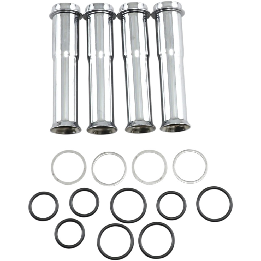 Pushrod Tube Kit — Lower mount, chrome, set of 4