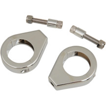Abrazaderas de horquilla para intermitentes — diámetro 39 mm (1-9/16"), delantero, cromo