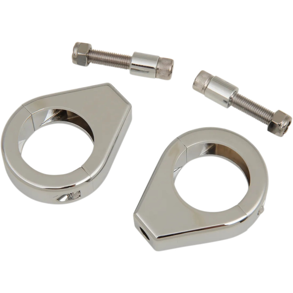 Abrazaderas de horquilla para intermitentes — diámetro 39 mm (1-9/16"), delantero, cromo