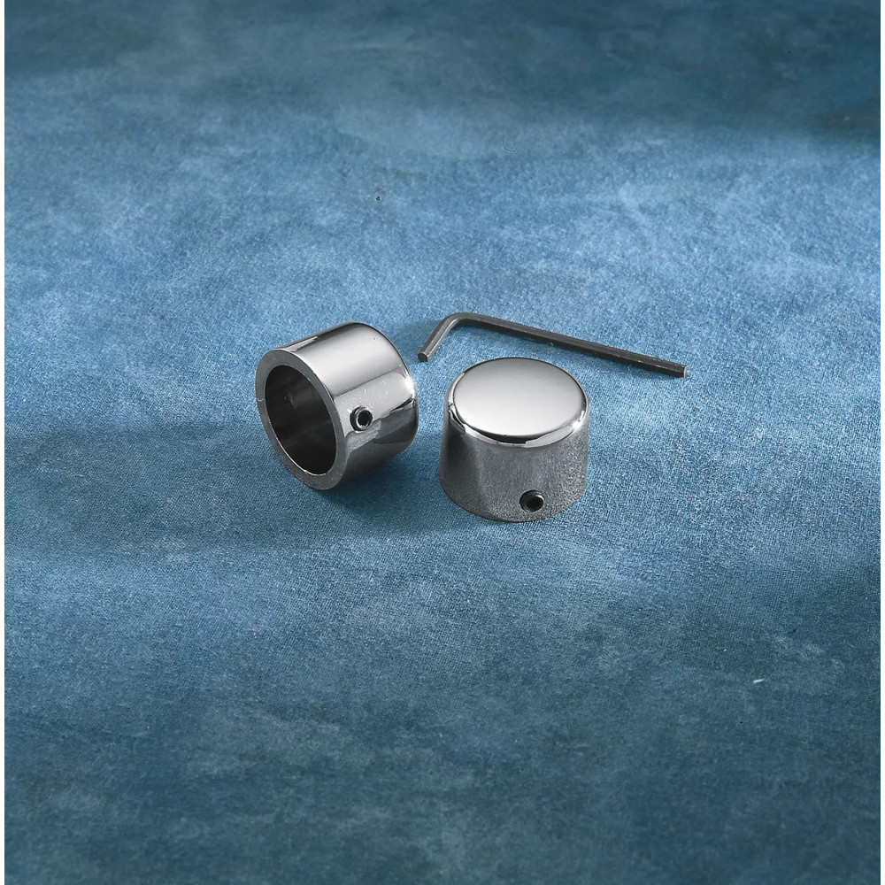 Chrome Handlebar Riser Bolt Caps