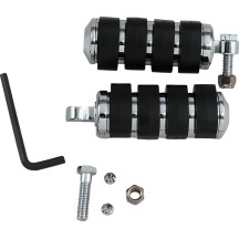 Reposapiés ISO® — 117 mm (4-5/8"), 38 mm (1-1/2"), montaje macho, Negro, Cromo