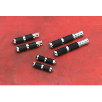Foot Pegs — 197 mm (7.75") length, left/right mounting, black and chrome