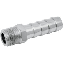 Hose and Tank Fitting — 1/8" NPT male, 5/16" hose, Chrome