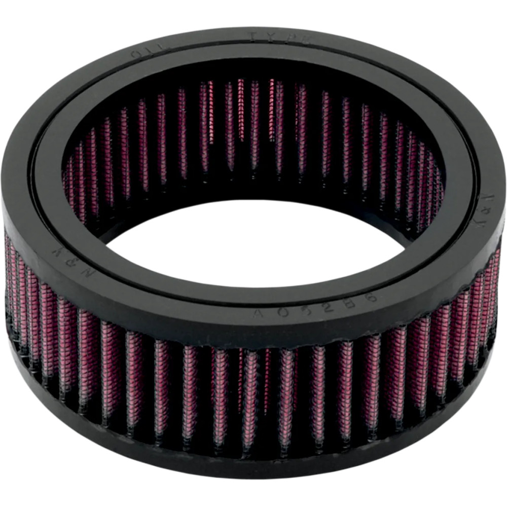 Filtro de aire High-Flow de repuesto — 4.00" diámetro interior, 2.00" altura, Negro, Rojo