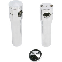 Elevadores Elite de aluminio billet personalizados — 1" de sujeción, 6" de elevación, Cromado, para FXSTS Triple Trees